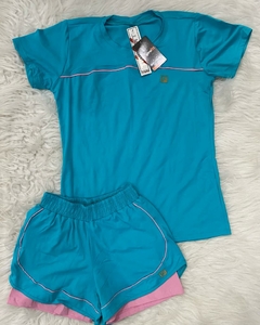 Conjunto Short Duplo com Camiseta Proteção UV 281 Time Fit - loja online