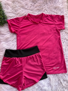 Conjunto Short Duplo e Camiseta Dry Fit Girafit - loja online