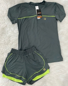 Conjunto Short Duplo com Camiseta Proteção UV 281 Time Fit - comprar online