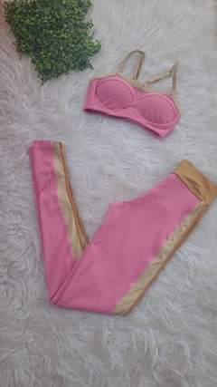 Conjunto Calça Canelado Top Nadador Alça Fina Luana Cecília - Girafit