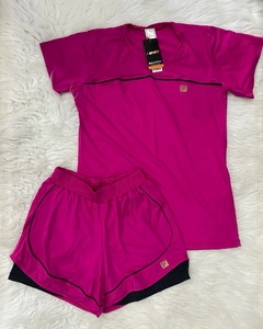 Conjunto Short Duplo com Camiseta Proteção UV 281 Time Fit na internet