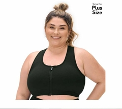 Top Fitness Plus Size com Zíper e Bojo Removível Zee Rucci