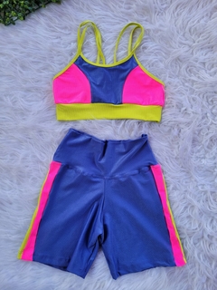 Conjunto Short Aveludado Tricolor Clara Dany - Girafit