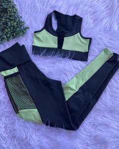 Conjunto Calça com Bolso Top Decote Arrastão DN Girafit - comprar online