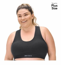 Top Fitness Nadador com Bojo Removível Jacquard Colmeia Plus Zee Rucci