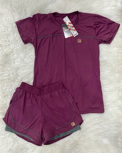 Conjunto Short Duplo com Camiseta Proteção UV 281 Time Fit - Girafit