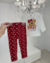 Conjunto Manga Longa Kids 2 pçs Off White/Vermelho Ursinho