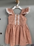 Vestido Rosa Com Babado Branco - loja online