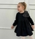 Vestido Manga Longa Infantil Preto com Laço em Brilho - comprar online