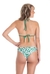 Conjunto Bikini Cortininha + Calcinha Floral Verde Com Proteção UV