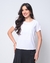 Blusa Feminina | Manga Curta | Branco | Microfibra