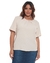 Blusa | Off White | Manga Curta | Plus Size | Crepe