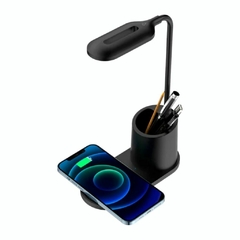 Cargador de Escritorio | Lampara Led + Carga Inalámbrica + Portalápices / Para Smartphones | Negro en internet