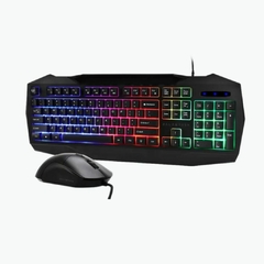 KIT TECLADO LED + MOUSE USB NEGRO