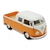 Miniatura Kombi Pickup 1963 Kinsmart 1/34 Branco/Laranja