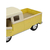 Miniatura Kombi Pickup Bus Double Volkswagen 1963 Kinsmart 1/34 Metal e Fricção Bege/Amarelo