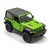 Miniatura Jeep Wrangler 2018 Kinsmart 1/34 Metal e Fricção Verde teto Preto