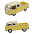 Imagem do Miniatura Kombi Pickup Bus Double Volkswagen 1963 Kinsmart 1/34 Metal e Fricção Bege/Amarelo