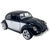 Miniatura Fusca Rodão Metal Die Cast Fricção 1/32 Preto/Branco