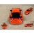 Miniatura Porsche 911 GT3 RS 2010 Kinsmart 1/36 Metal e Fricção Laranja