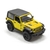 Miniatura Jeep Wrangler 2018 Kinsmart 1/34 Metal e Fricção Amarelo teto Preto