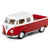 Miniatura Kombi Pickup 1963 Kinsmart 1/34 Metal e Fricção Branco/Vermelho