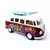 Miniatura Kombi 1962 Kinsmart 1/32 Prancha Metal e Fricção Love Peace Branca/Vinho