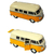 Miniatura Kombi 1962 Kinsmart 1/32 Metal e Fricção Bege/Amarelo - MundoMIXCIF