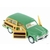 Miniatura Ford Woody Wagon 1949 Kinsmart 1/40 Metal e Fricção Verde