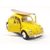 Miniatura Fusca 1967 com Prancha Kinsmart 1/32 Metal e Fricção Amarelo Brilhante.