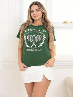 T-shirt Algodão estampada - Chicago Verde - comprar online