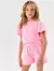 Conjunto Infantil Menina Blusa Boxy E Short Glitter Rosa Cinti