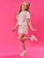 Conjunto Infantil Menina Blusa Boxy E Short Borboletas E Pompom Lilás E Off White Cinti