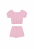 Conjunto Infantil Menina Texturizado com Blusa e Shorts - Rosa