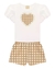 Conjunto Infantil Menina Always Keep A Kind Heart -Off white e Bege