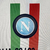 Camisa branca EA7 do Napoli com estampa "Campioni d'Italia 22/23" e detalhes nas cores da bandeira italiana.