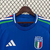 Camisa masculina azul da seleção italiana, modelo 2024/2025, da marca Adidas, com detalhes em verde e escudo da Itália.