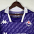 Camisa roxa do time Fiorentina para torcedores masculinos, com detalhes em branco e logotipo da Kappa.