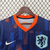 Camisa torcedor masculina Nike da seleção da Holanda, modelo 2024/25, na cor azul com detalhes laranja e escudo da equipe.