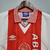 Camisa retrô masculina do Ajax de 1995/1996, branca com detalhes em vermelho e gola listrada, da umbro.