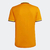 Camisa masculina de torcedor da Colômbia, modelo 2023/2024, na cor laranja, com detalhes em vermelho e amarelo.