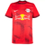 Camisa vermelha do time RB Leipzig, modelo 2022/2023, da Nike, com logo do clube e patrocinador.