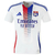 Camisa branca do Olympique Lyonnais com detalhes em vermelho e azul, patrocinada pela Emirates, modelo 2024/25 para torcedores masculinos.