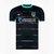 Camisa masculina preta do Portsmouth II 2024/25, com detalhes em azul claro e logo da Nike.