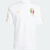 Camisa branca da seleção italiana, com detalhes em dourado e escudo da Itália, comemorativa ao 125º aniversário, modelo masculino da Adidas.