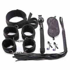 Kit Sado Bondage Preto 7 Itens Sexy Import