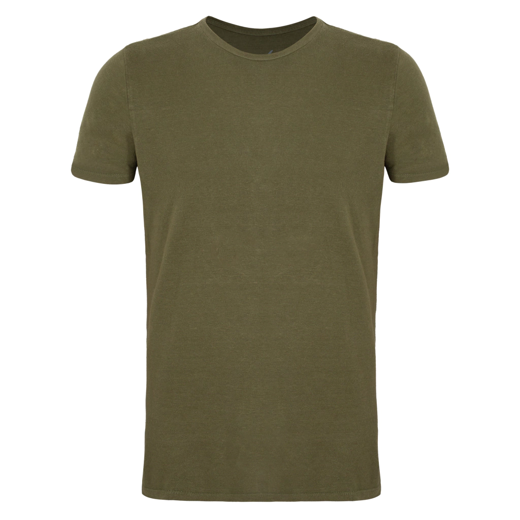 Camiseta Linho Masculina Gola Redonda Militar