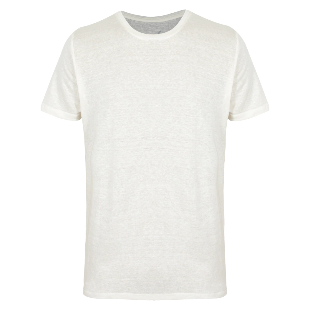 Camiseta Linho Masculina Gola Redonda Off White