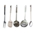 Set De 5 Utensilios Cocina Acero Tenedor Cucharon Espatula