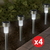 Estaca Led Solar Jardin Acero Inoxidable Farol Luz Premium X4